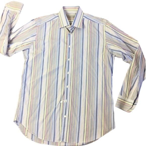 ETRO 43 Striped Dress Shirt - Picture 1 of 6